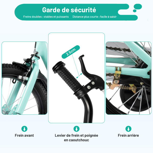 Velo Enfant 6-9 Ans Vélo Enfant 14 Pouces Avec Roues Stabilisatrices - Réglable En Hauteur, Pour 3-6 Ans, Garçon/fille - Structure Stable, Freins Doubles Velo Enfant 6-9 Ans Vélo Enfant 14 Pouces Avec Roues Stabilisatrices - Réglable En Hauteur, Pour 3-6 Ans, Garçon/fille - Structure Stable, Freins Doubles