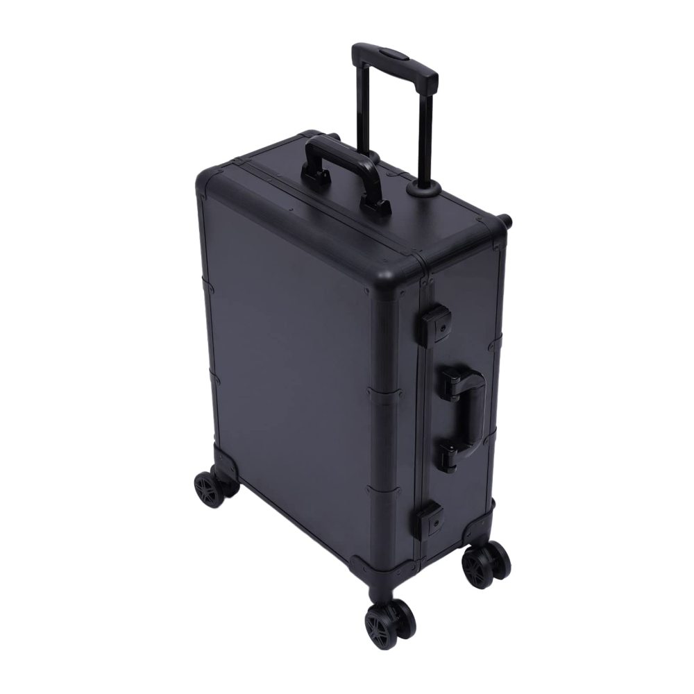Valise Maquillage à Roulettes 3 En 1 Alpine Noir - Grande Malette Coiffure Multifonctionnelle Avec Rangement Évolutif