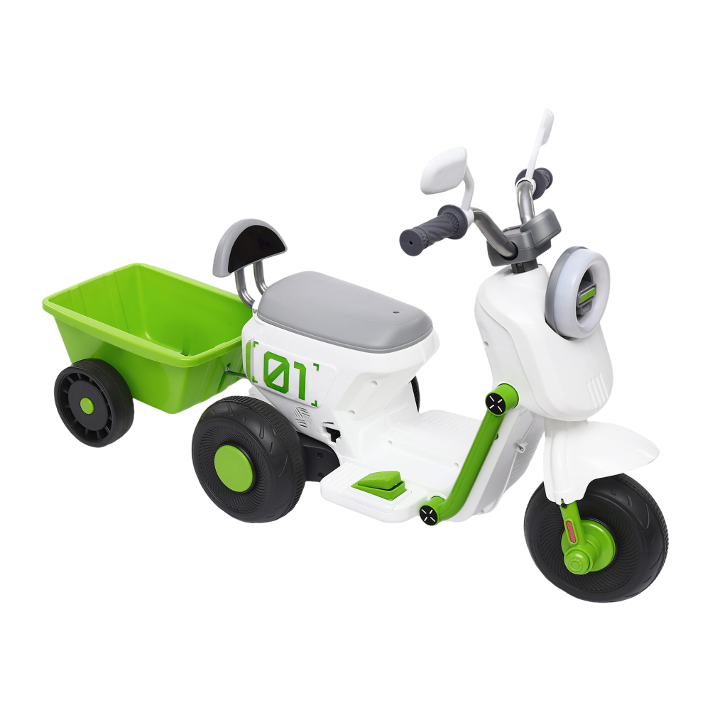 Moto électrique avec godet arrière Norme européenne Moto électrique pour enfants Moderne sans piles 6V4.5AH Blanc