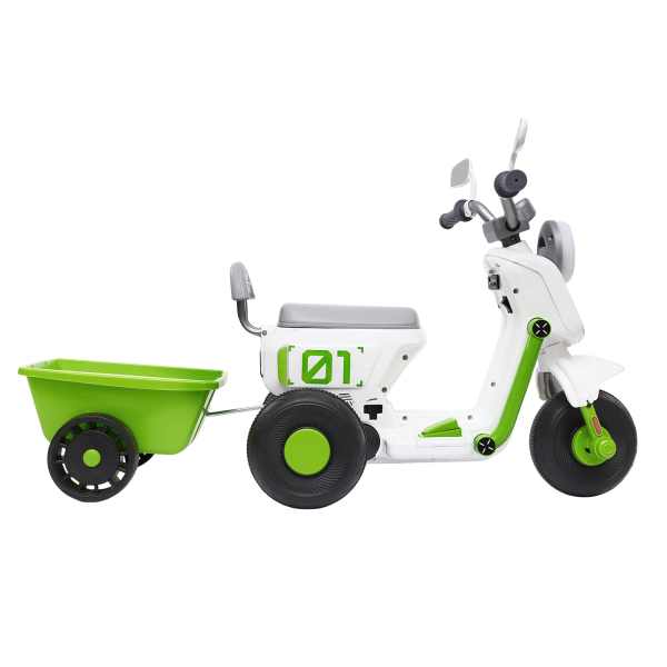 Moto électrique avec godet arrière Norme européenne Moto électrique pour enfants Moderne sans piles 6V4.5AH Blanc