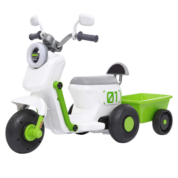 Moto électrique avec godet arrière Norme européenne Moto électrique pour enfants Moderne sans piles 6V4.5AH Blanc