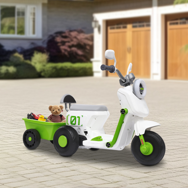 Moto électrique avec godet arrière Norme européenne Moto électrique pour enfants Moderne sans piles 6V4.5AH Blanc