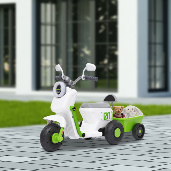 Moto électrique avec godet arrière Norme européenne Moto électrique pour enfants Moderne sans piles 6V4.5AH Blanc