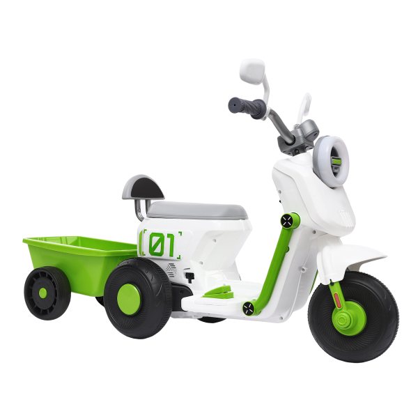 Moto électrique avec godet arrière Norme européenne Moto électrique pour enfants Moderne sans piles 6V4.5AH Blanc