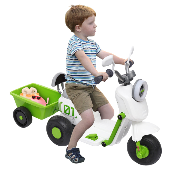 Moto électrique avec godet arrière Norme européenne Moto électrique pour enfants Moderne sans piles 6V4.5AH Blanc