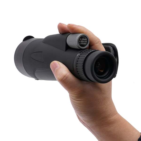 Télescope monoculaire 12 x 56 HD pour adulte avec support pour smartphone et trépied de mise à niveau