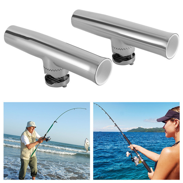Support De Canne à Pêche Réglable 360° En Acier Inoxydable - Lot De 2 Pièces - Anti-Corrosion