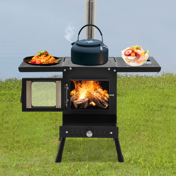 Camping Poêle Pliant Réchaud-gaz extérieur Portable 3800W Coupe-Vent
