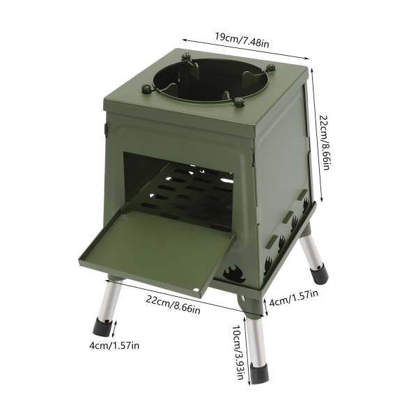 Poêle De Tente à Bois AVOFOREST Pour Camping - Portable, Compact Avec Fenêtre De Vision Et Accessoires