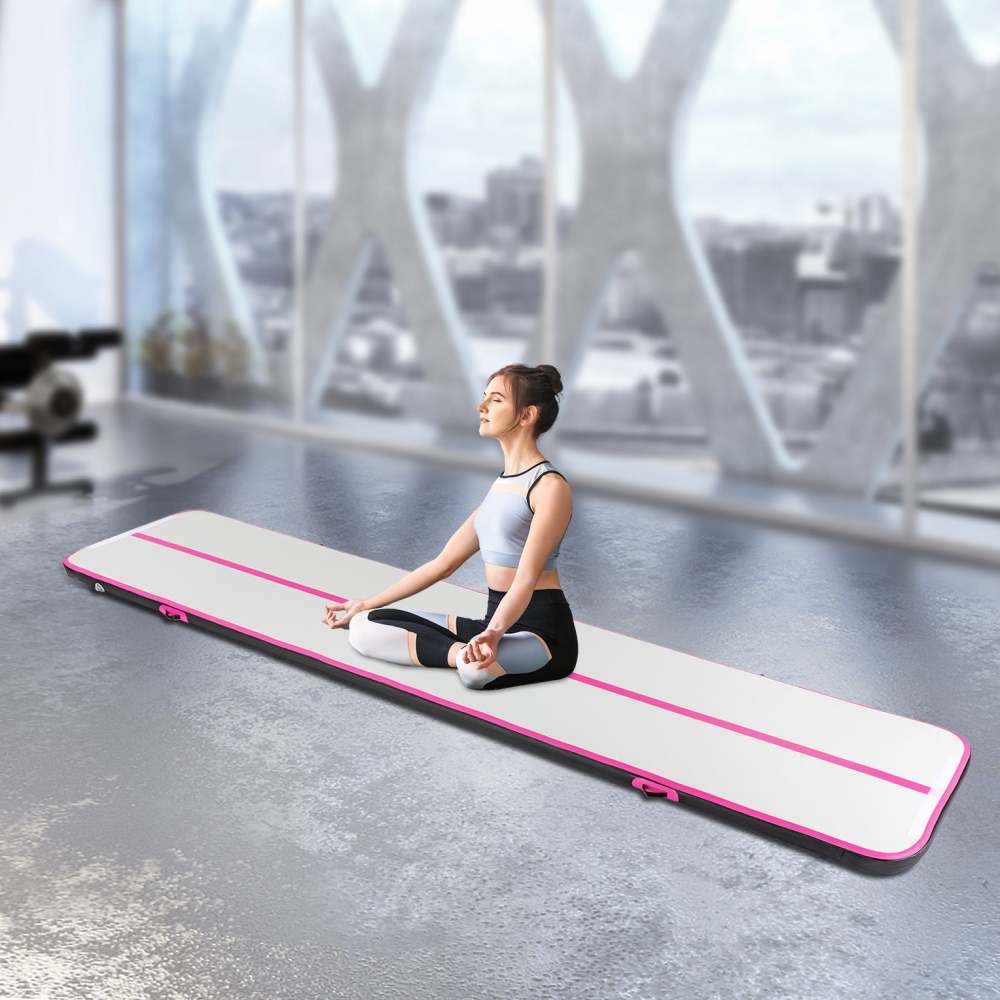 Tapis De Gymnastique Gonflable Air Matte - 3m à 6m - Avec Pompe - Fitness, Yoga, Cheerleading - Antidérapant Et Transportable