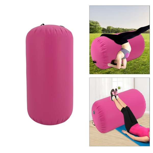 Rouleau De Gymnastique Gonflable Avec Pompe En PVC De 100x60 Cm De Couleur Rose Vidaxl