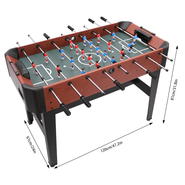 Jeu de baby-foot jeux multijoueurs de table de baby-foot avec tableau de bord et boîte de rangement de balle 120*61*81 cm