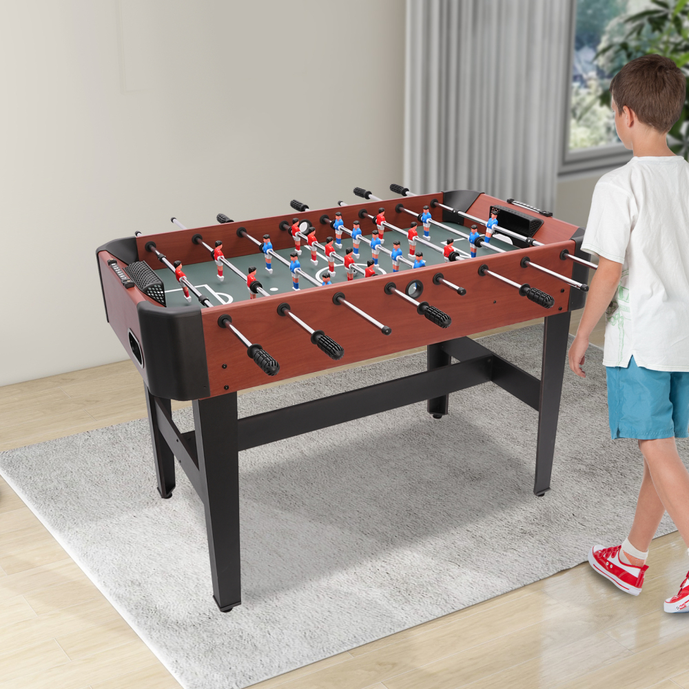 Jeu de baby-foot jeux multijoueurs de table de baby-foot avec tableau de bord et boîte de rangement de balle 120*61*81 cm