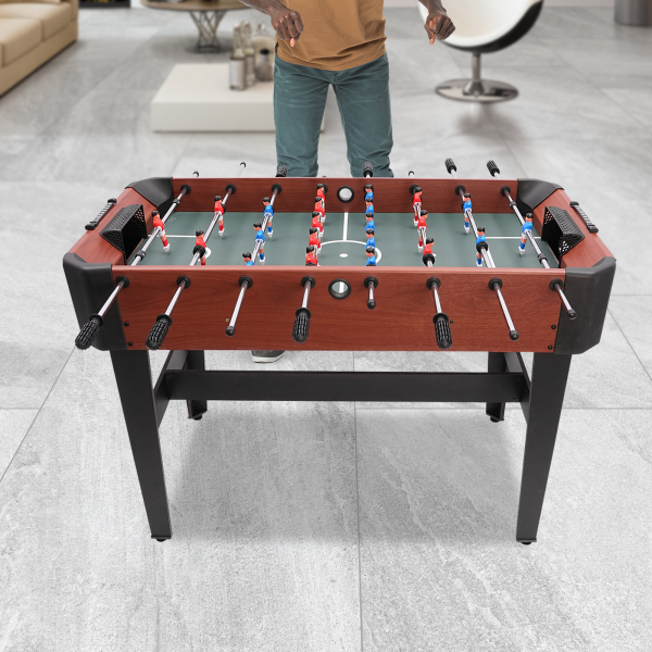 Jeu de baby-foot jeux multijoueurs de table de baby-foot avec tableau de bord et boîte de rangement de balle 120*61*81 cm