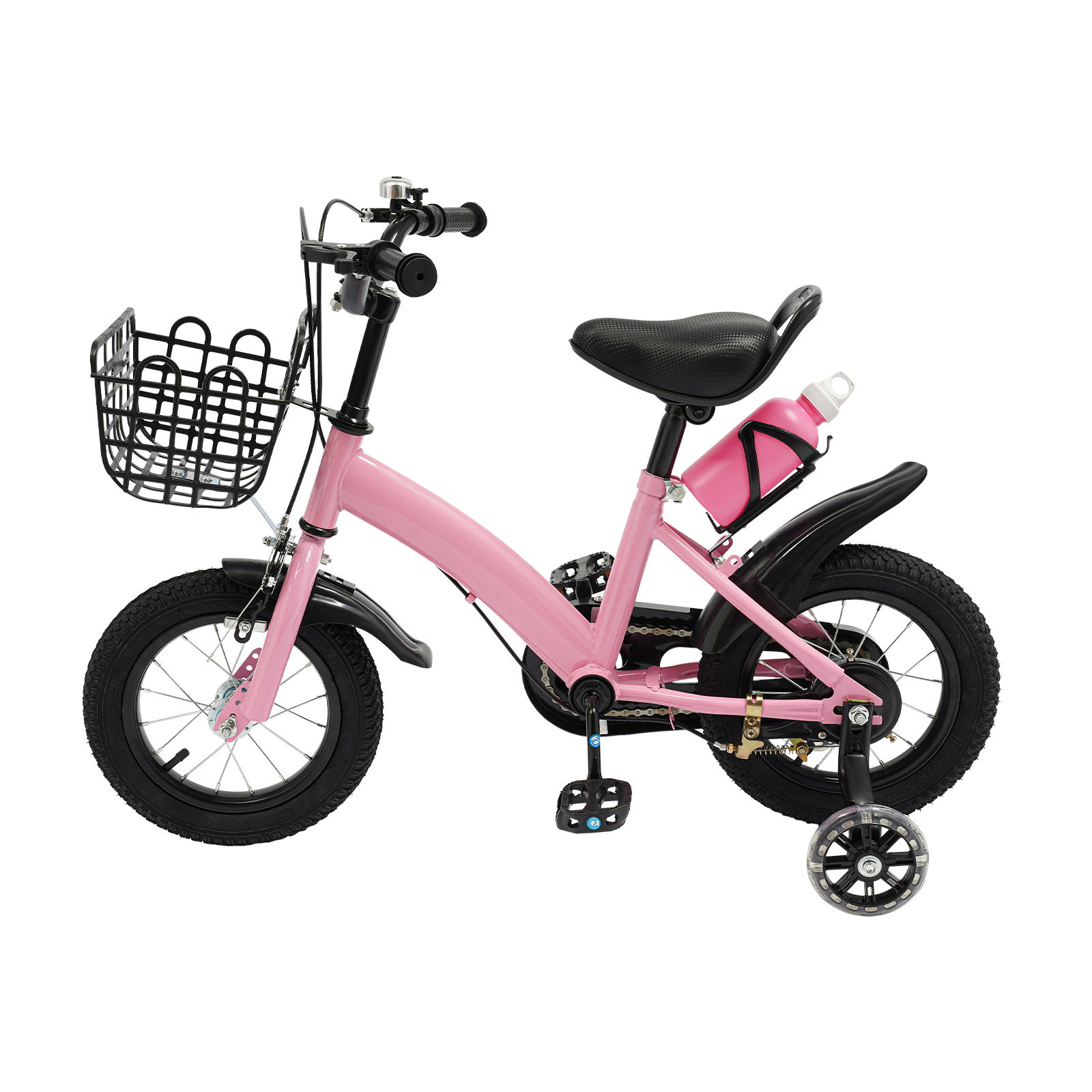 Vélo Enfant 12 Pouces DAOHHFO – 2-5 Ans – Roues Stabilisatrices – Gourde Incluse – Selle Réglable