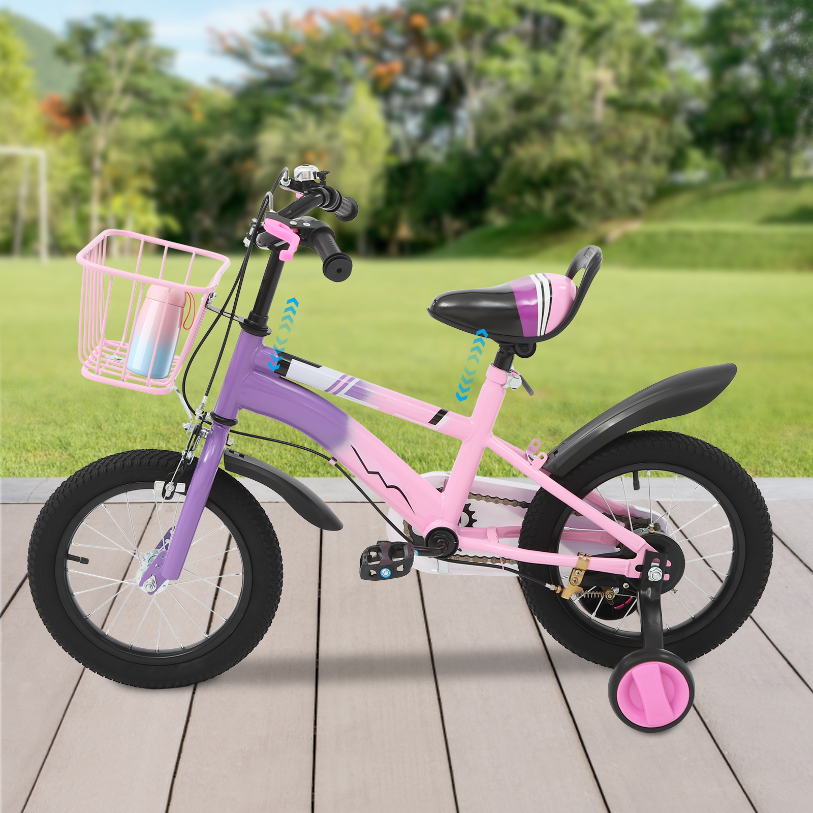 Vélo enfant 14 pouces avec petites roues lumineuses