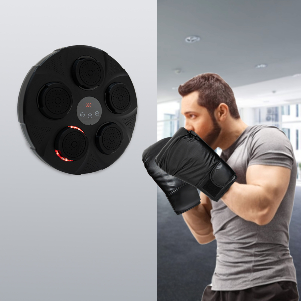 Boxe Mural Musical Avec LED – Machine De Frappe Connectée, Haut-Parleurs, Capteurs De Précision, Batterie 4H, Mousse Dense