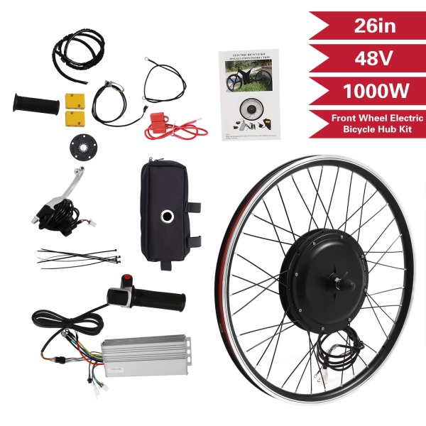 Kit de Conversion pour Roue Avant électrique 48 V 1000 W - Kit de Conversion électrique de Roue Avant de vélo E - Kit de Moteur à moyeu sans Balai