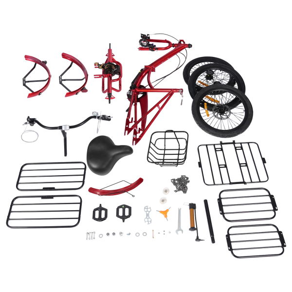 MOONCOOL TK1 Tricycle Électrique Pliant, Moteur 750W 48V Vélo Électrique Pliable pour Adultes, Pneu Grand 20 Pouces Vélo Électrique à 3 Roues avec Paniers avant et Arrière