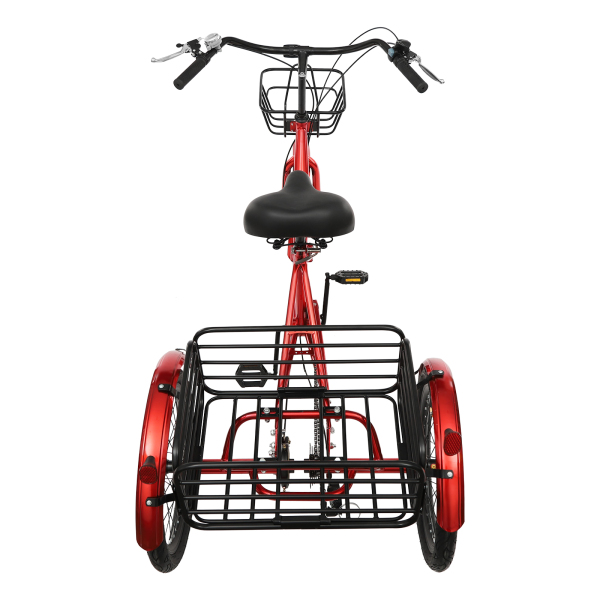 Tricycle Adulte MccoMMon Tricycle à 3 Roues De 20 Pouces Pour Adultes, 3 Roues, Pour Adultes Et Personnes âgées, Avec Siège Enfant Et Panier à Provisions, Pour Le Shopping, Les Pique-niques, Les