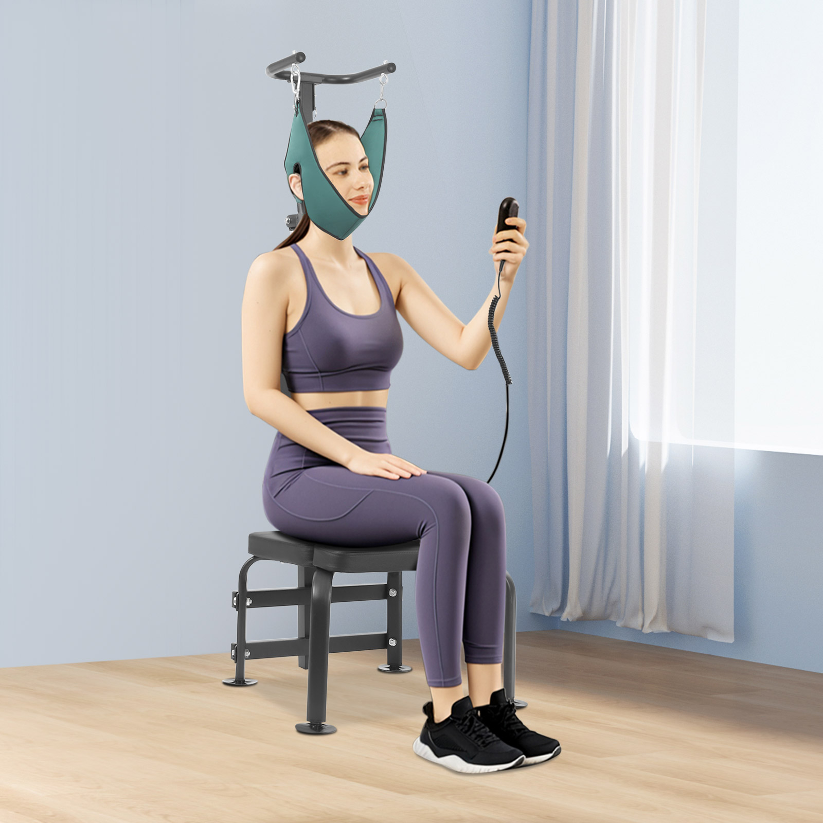 Appareil De Traction Cervicale Gonflable – Soulagement Douleur Cou, Nuque – 3D, Portable Avec Pompe à Air – Noir - 13
