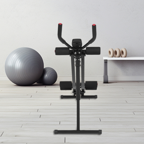 Entraîneur abdominal pliable, entraîneur abdominal, machine d'exercice abdominal pour employés de bureau, mères post-partum - Noir