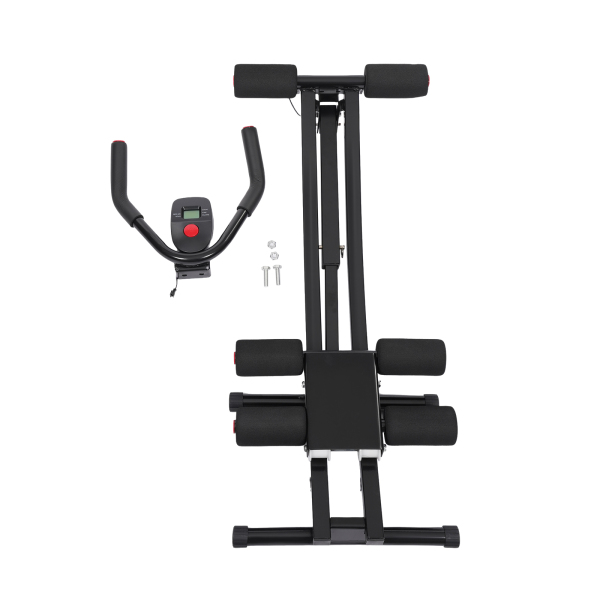 Entraîneur abdominal pliable, entraîneur abdominal, machine d'exercice abdominal pour employés de bureau, mères post-partum - Noir