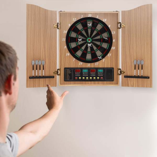 Jeu De Fléchettes Électronique - Cible Double Face Professionnelle Avec 4 Fléchettes Pour Débutants Et Famille