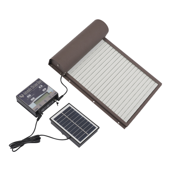 Porte solaire automatique pour poulailler - Marron foncé