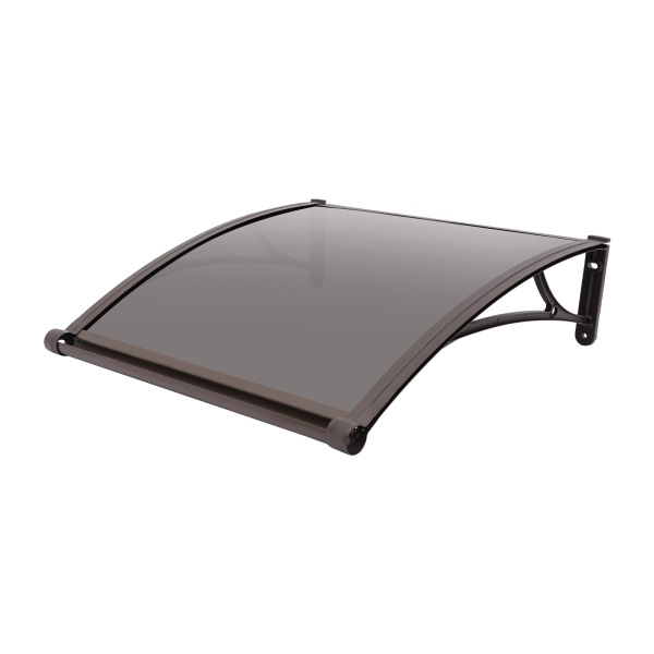 Store banne 80×80 cm, store banne extérieur, store banne pour grand évier - Support marron + Abri marron