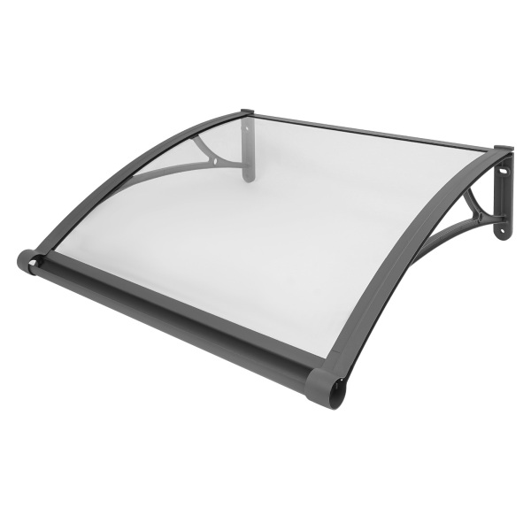 Store banne 80×80 cm, store banne extérieur, store banne pour grand évier - Support gris + Abri transparent