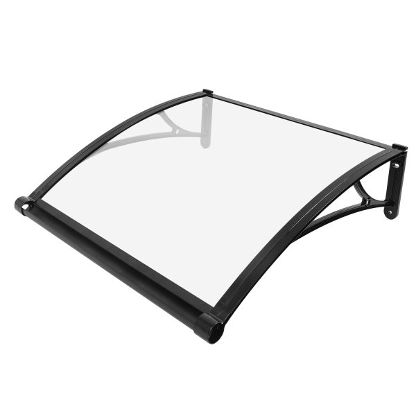 Store banne 80×80 cm, store banne extérieur, store banne pour grand évier - Support noir + Abri transparent