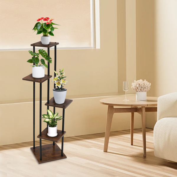 Support de plantes, support de plantes à 5 niveaux, support de présentation de plantes