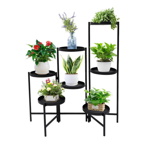 Support pour plantes, support pour plantes à 7 niveaux, présentoir pour plantes pour placement de fleurs ou de plantes en intérieur et en extérieur