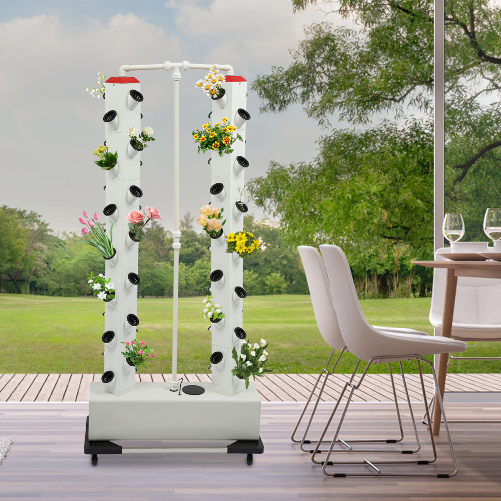 Tour De Culture Hydroponique 6 Couches - 30 Plantes Avec Réservoir 10L - Système Vertical Intérieur Extérieur