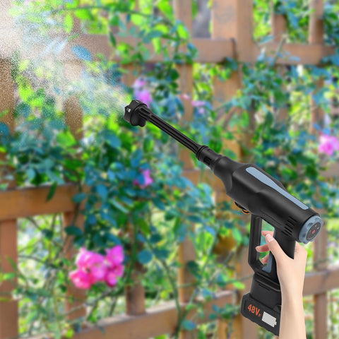 Nettoyeur Haute Pression Sans Fil 2 Batteries 21 V 1,3 Ah, 25 Bar Portable Avec Buse Multi-pulvérisation, Longue Lance, Tuyau 5 M Pour Voiture, Jardin