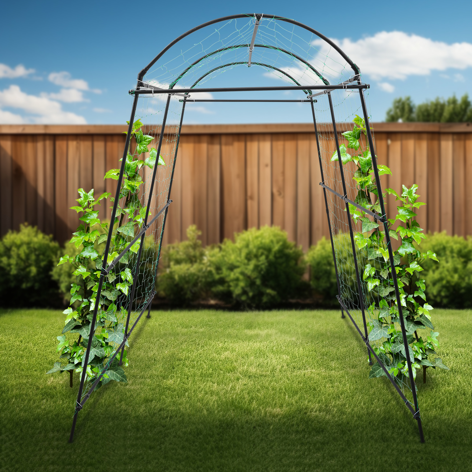 Garden Mile Grand Obélisque Ou Arche De Jardin En Bois, Arche Extérieure, Robuste Pour Roses, Plantes Grimpantes, Structure De Support, Décoration De Jardin (obélisque Sauge, 1,9 M