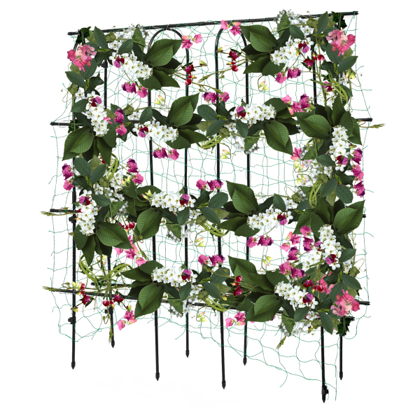 Arche de jardin 180 x 30 x 180 cm, treillis de jardin pour plantes grimpantes, treillis grimpant avec filet