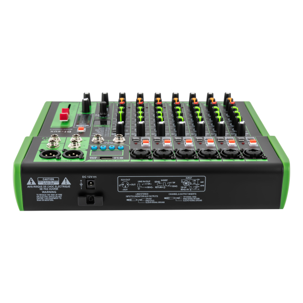 Mélangeur professionnel série 8UX avec 99 effets numériques DSP entrée USB MP3 48 V Microphone à alimentation fantôme professionnel Console de mixage DJ