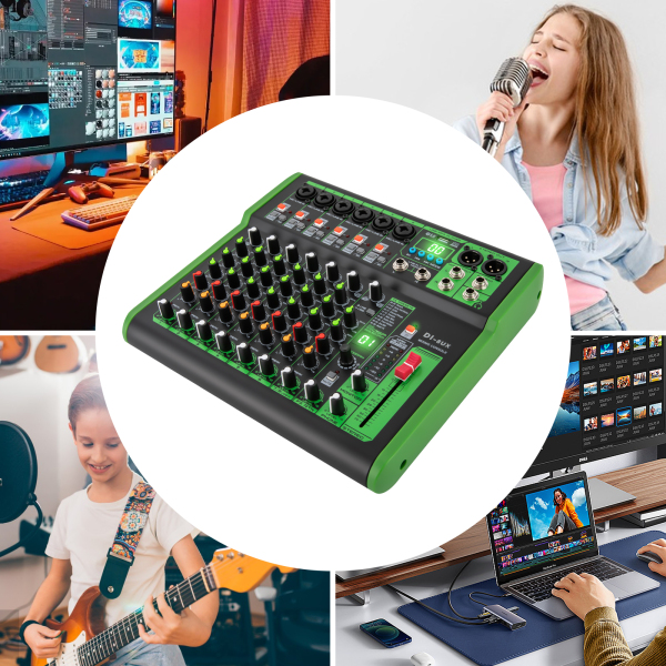 Mélangeur professionnel série 8UX avec 99 effets numériques DSP entrée USB MP3 48 V Microphone à alimentation fantôme professionnel Console de mixage DJ