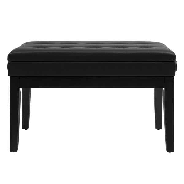 Tabouret de piano double relevable 10 boutons, banc de piano, avec coffre de rangement